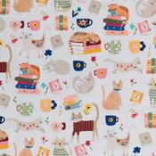Every Home Every Cat: Cats, Books &amp; Coffee - 100% Cotton