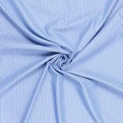 Italian Ex-Designer Luxury Cotton Stripe Shirting in Blue - Per ½ Metre