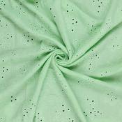 Embroidered Cotton Double-Gauze Seersucker in Mint - Per ½ Metre