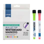 Concept Bullet Tip Whiteboard Markers w/Eraser Lid (8pk) image