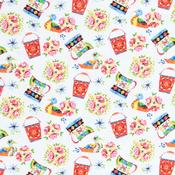 Narrowboat Decor in White - 100% Cotton