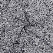 White Swirls on Black - 100% Cotton image