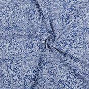 White Swirls on Navy - 100% Cotton image