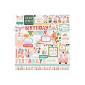 12" x 12" Sticker Sheet - A Birthday Wish Girl