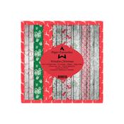 6" x 6" Paper Pack (24pk) - Wooden Christmas image