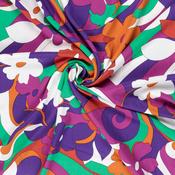 60's Viscose Floral in Jewel Tones - Per ½ Metre image