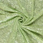 Sequined Soft Mesh in Lettuce Green w/Gold Thread - Per ½ Metre image