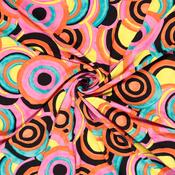 Psychedelic Neon Swirl Viscose Jersey - Per ½ Metre