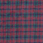 Polycotton Seersucker Tartan in Claret &amp; Bottle - Per ½ Metre image