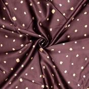 Viscose Satin in Chestnut Brown w/Gold Nuggets - Per ½ Metre image