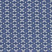 Blue Viscose Twill w/Interlocking Geo Deisgn - Per ½ Metre image