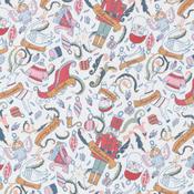 Joy To The World: Christmas Trinkets on White - 100% Cotton