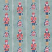 Joy To The World: Nutcrackers on Green Stripe - 100% Cotton