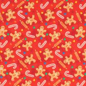 Letters to Santa: Gingerbread Men on Red - 100% Cotton image