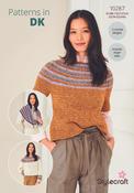 Crochet Yoke Sweater, Short Sleeved Top &amp; Cowl in Naturals Pure Wool &amp; Life DK (10287) - PDF - CROCHET image