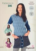 Textured Sweater, Top &amp; Scarf in Naturals Pure Wool &amp; Life DK (10282) - PDF