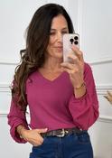 Marlie Rose Wine Swiss Dot Sleeve Blouse