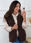 Mariosa Brown Faux Sherpa Waistcoat