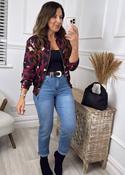 Mila Wine Leopard Bomber Jacket image