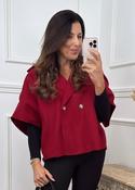 Suzette Wine Notch Lapel Cape
