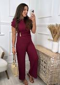 Madrid Wine Ruched Gold Tie Set