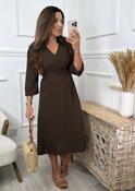 Maria Brown Ruched Waist Dress