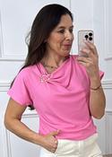 Hartley Pink Asymmetrical Neckline Top