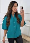 Bernice Teal Balloon Sleeve Blouse