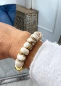 Liana Marbled Beige Beads Stretch Bracelet image