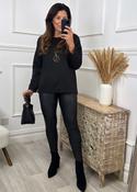 Laure Black Longline Necklace Top