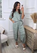 Gina Khaki/Taupe Bandana Top and Pants Set