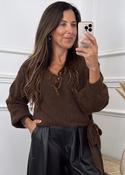 Chelsea Brown Wrap Cardigan