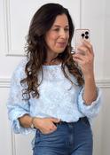 Stef Blue Floral Eyelash Texture Top