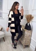 June Black and Cream Striped Cardigan image