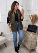 Loretta Khaki Suede Feel Waistcoat image