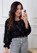 Stef Black Floral Eyelash Texture Top