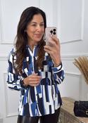 Sophine Navy Blue Patterned Shirt