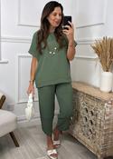 Portia Khaki Short Sleeve Set🖤Pre Order🖤