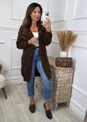 Gemma Brown Textured Knit Cardigan image