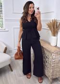 Melanie Black V Neck Set