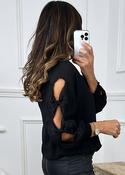 Allegra Black Sequin Bow Blouse image