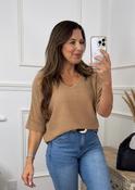 Nova Cream V Neck Glitter Top image