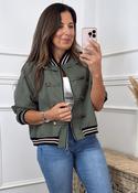 Gwen Khaki Zip Detailed Jacket