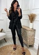 Roberta Black Leopard Lined Blazer