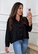 Mary Louise Black Button Hooded Cardigan