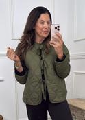 Sabine Green Quilted Tie Jacket