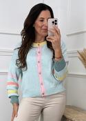 Amaris Mint Striped Sleeve Cardigan