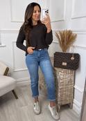 Honor Brown Wide Neck Knit Jumper image