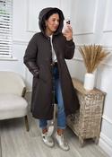 Paloma Brown Mid Length Quilted Sleeve Coat image