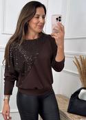 Kera Brown Sequin Sweatshirt image